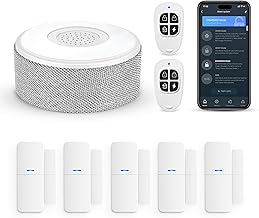 WiFi Door Alarm System, Wireless DIY Smart Home Security System, with Phone APP Alert, 8 Pieces-Kit (Alarm Siren, Door W